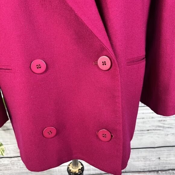 Vintage Jones New York Blazer Jacket size 14 Hot Pink Wool Y2K 80's 90's Career - Picture 11 of 16